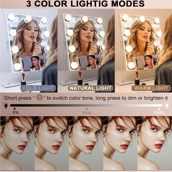 Lighted Vanity Mirror Wireless Charging Bluetooth Speaker (missing 10x mirror) - Picture 5 of 5